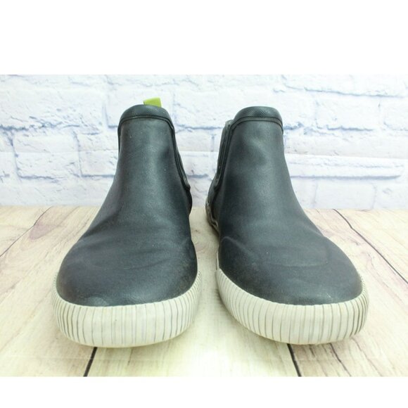 LL Bean Wellie Sport Black Rubber Pull On Waterproof Chelsea Boots Size 11.5 M - Picture 4 of 9